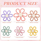 Barydat 6 Pcs Boho Nursery Decor Daisy Flower Woven Macrame Wall Hanging 3 Size Daisy Flower Wall Decor Bohemian Nursery Decorations for Home Dorm Art(Multicolor)