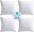 Phantoscope 18x18 Pillow Inserts, Set of 4 Lightweight Down Alternative Throw Pillows for Couch, Soft Indoor Decorative Pillow Forms Cushion Inserts for Bed
