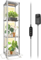 Barrina CX83Z Indoor Greenhouse with Grow Light, 4-Tier Corner Plant Stand, 30W Full Spectrum Growing Light Panels, Mini Greenhouse with Tent for Seed Starting, 3/6/12h Timer, 15.7 x 11.8 x 59.1IN