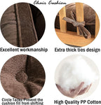 Tiita Dining Chair Seat Cushions 18x18 Inch Office Chair Pads Square Floor Pillows Pad for Outdoor Kitchen Dining Chairs with Ties Set of 4 (Coffee)