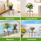 1 PCS Plant Stand,-Heavy Duty Metal Stand Decorates Plants, Anti-Rust Flower Pot Stand, Round Plant Rack for Room Indoor and Outdoor Courtyard,Gardens, Brown.