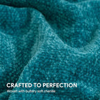 RECYCO Throw Blanket Soft Cozy Chenille Throw Blanket with Fringe Tassel for Couch Sofa Chair Bed Living Room (Teal, 50'' x 60'')
