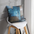 Britimes Throw Pillow Covers Modern Home Art Decor, 18 x 18 Inches Set of 2 Pillow Cases Decorative, Abstract Oil Painting Pillowcases for Bedroom, Living Room, Cushion Couch Sofa, Teal Grey