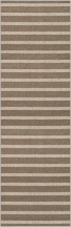Lahome Elance Striped Easy Jute Kitchen Runner, 2x8 Washable Indoor Outdoor Entryway Runner Rug, Farmhouse Neutral Non Slip Non Shedding Carpet for Hallway Porch Foyer, Khaki