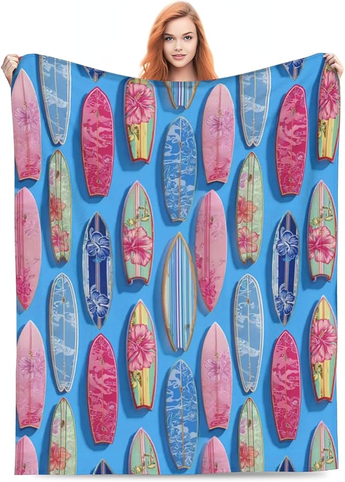 Hawaii Throw Blanket Soft Flannel Blanket 60"x50" in Bed Blanket Home Decor for Room Sofa Couch All Season