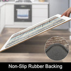 HEBE Anti Fatigue Kitchen Mat Set of 2 Non Slip Cushioned Kitchen Mats for Floor Waterproof Farmhouse Kitchen Rugs and Mats Set Comfort Standing Desk Mat Carpet for Sink,Office,Laundry