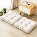 Floor Pillow Set of 2, Memory Foam Floor Cushions for Adults, Large Meditation Pillow for Sitting, 22 x 22 Inches (Square | Beige)