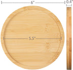 3 Pack Bamboo Saucer, 6 Inch Plant Saucer, 5" Cactus Plant Tray, Round Bamboo Tray for Modern Ceramic Flower Pot, Planter Pot, Cup Holder, Spoon Holder, Kitchen Utensil Rest