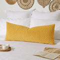 Kevin Textile 14x36 Inch Long Lumbar 1 Pack Boho Decorative Throw Pillow Cover Soft Striped Corduroy Rectangle Cushion Case Farmhouse Solid Color Accent for Living Room Couch Sofa Bed, Mustard Yellow
