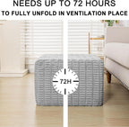 Asuprui Round Square Pouf Ottoman Foot Rest – Lightweight Modern Footstool with Plush Foam Filling, Perfect for Living Room Decor & Cozy Comfort – 20x20x14 Inch Chic Accent Piece (Light Gray)