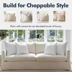 MIULEE 20x20 Pillow Inserts, Pack of 2 Down Feather Premium Throw Pillows with Cotton Fabric for Bed Couch Living Room Sofa