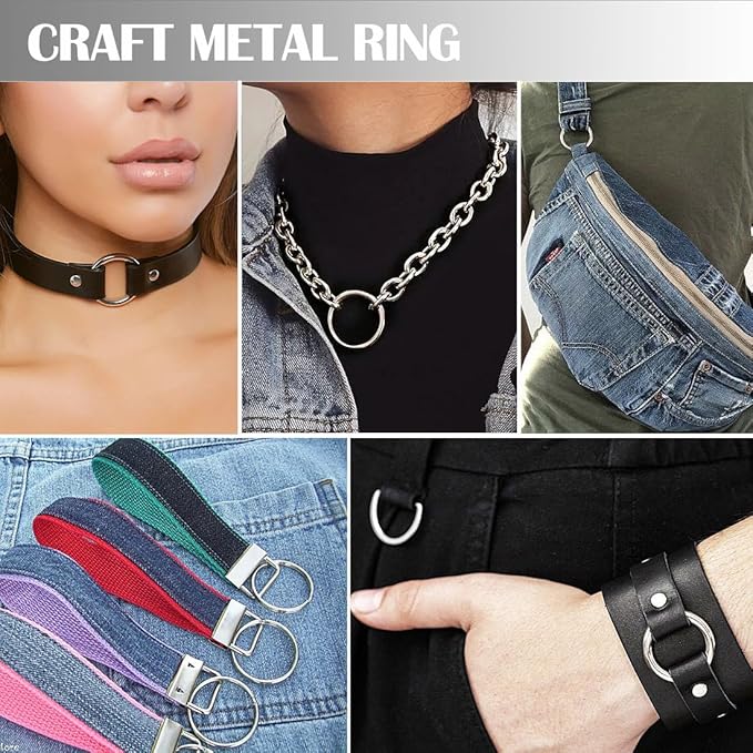Ewparts Metal O Ring 1.5 inch Solid Metal Rings for Crafts 1.5 in 12 Pack 4mm Thick Heavy Duty 1 1/2 inch Welded O Rings Macrame for Sewing,Dog Leash,Dog Collor,Macrame Plant Hanger