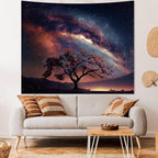 Apdidl Space Galaxy Tapestry Wall Hanging for Bedroom Aesthetic, Nature Starry Night Tree of Life Tapestries, Star Sky Posters Backdrop Decor Wall Tapestry for Men Dorm Living Room Office (60"X79")