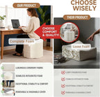 Tiita Floral Pouf Ottoman, Foot Stools Ottoman with Foam Chunk Filling, Puff Foot Rest for Couch, Living Room, Kids Room, Cream