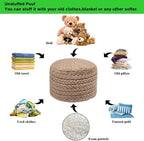 Asuprui 20x14 Inch Unstuffed Ottoman Pouf Cover – Lightweight Foot Rest, Floor Bean Bag Chair, Storage Pouf for Living Room, Bedroom & Balcony (Filler Not Included) (Light Coffee)