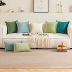 MIULEE Moss Green Decorative Velvet Throw Pillow Covers Soft Pillow Covers Spring Soild Square Cushion Case for Spring Sofa Bedroom 20x20 Inch 50x50 cm