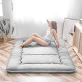 MAXYOYO Japanese Floor Mattress, Thicken Daybed Futon Sleeping Pad Foldable Roll Up Mattress Boys Girls Dormitory Floor Lounger Bed Couches and Sofas, Grey, Twin Size