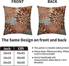 Brown Grey Gray Pillow Covers 20X20 Inch Set of 2, Spring Modern Geometry Dahlia Floral Print Decorative Throw Pillow Covers Outdoor Farmhouse Cushion Case for Couch Sofa Bed Decor