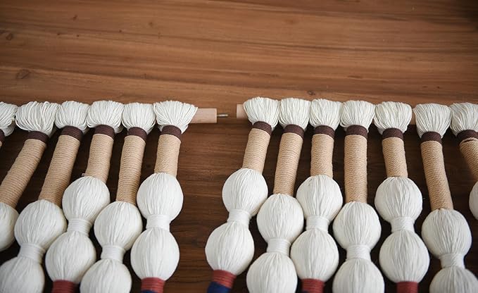 Flber Macrame Wall Hanging Boho Wall Art Handmade Spherical Knot Design with Tassel Fringe, Boho Decor for Bedroom Living Room, for Home Decoration 27" W x 33" L