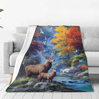 Animal Throw Blanket Soft Flannel Blanket 60"x50" in Bed Blanket Home Decor for Room Sofa Couch All Season