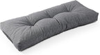 SUNROX LokGrip Non Slip Tufted Memory Foam Bench Cushion, FadeShield Water Resistant Durable Thicken Outdoor/Indoor Bench Seat Pads 42x16x4 inch, Heather Charcoal