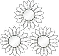 3 Pack Metal Mirrors for Wall Sunburst Wall Mirrors Home Décor Decorative Hanging Wall Art for Living Room Bedroom Entryway (Black2, Flowers)