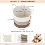 Mkono Woven Storage Basket Decorative Natural Rope Basket Wooden Bead Decoration for Blankets,Toys,Clothes,Shoes,Plant Organizer Bin with Handles Living Room Home Decor, 16"W × 13.8"L