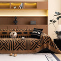 ROOMLIFE Brown Couch Cover 3 Cushion Sofa, Washable Non Slip Furniture Sofa Protector Cover, Soft Chenille Sofa Slipcovers Sectional L Shape Dogs Couch Cover Throw Blanket with Tassels 71''X118''
