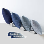 Topfinel 4 Packs Blue Decorative Throw Pillow Covers 24x24 Inch for Living Room Couch Bed Sofa, Boho Western Farmhouse Home Decor, Square Soft Moss Corduroy Fall Cushion Case 60x60 cm