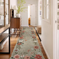 Lahome Floral Hallway Runner Rug Non Slip, 2'6''x10' Soft Washable Runners for Hallways Ultra-Thin, Kitchen Runner Stain Resistan Carpet for Entryway Bathroom Flore, Brown