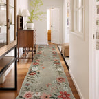 Lahome Floral Hallway Runner Rug Non Slip, 2'6''x10' Soft Washable Runners for Hallways Ultra-Thin, Kitchen Runner Stain Resistan Carpet for Entryway Bathroom Flore, Brown
