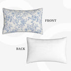 Baby Blue Pillow Covers 12x20 Inch Set of 2 Blue and Cream Floral Chinoiserie Throw Pillows Vintage Rustic Toile Flower Decorative Pillowcase Outdoor Lumbar Cushion Case for Couch Sofa Decor