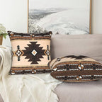 Western Aztec Throw Pillow Covers 16x16 Set of 2, Southwest Native American Brown Pillow Covers Outdoor Decorative Pillow Case for Couch Bed Sofa Cushion Home Decor