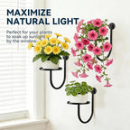 Wall Planters for Indoor Plants, 3 Pack Wall Mounted Plant Holder, Metal Plant Floating Decor Shelves, Space Saving, for Bedroom, Living Room, Kitchen, Office, Bathroom Decor