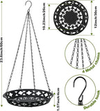 Enhon 3 Pack Plant Hanger, 12 Inch Metal Hanging Planter for Indoor Outdoor Plants, Classy Glossy Black Decorative Hanging Plant Shelf for Window Wall Ceiling Home Decor