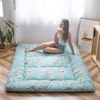 MAXYOYO Rustic Floral Korean Floor Mattress Japanese Futon Mattress, Foldable Bed Roll Up Camping Mattress Floor Lounger Bed Couches and Sofas Mattress Topper King Size