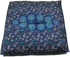 CRAFT KALA Mandala Floor Pillow Cushion Cover Seating Throw Cover Hippie Decorative Bohemian Ottoman Poufs Pom Pom Pillow Cases Boho Indian Cotton Living Room Yoga Home Décor (35" Square, Blue Mirchi)