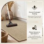 RESARE Jute Kitchen Mats for Floor, 2PCS Kitchen Rugs Set Non Slip, Runner Rugs for Kitchen, Stain Resistant Floor Mat Carpet for Hallways Entryway Laundry,17"x32"+17"x48"