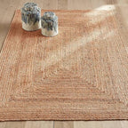 FRELISH DECOR Handwoven Jute Area Rug - 3x5 Feet Natural Yarn - Rustic Vintage Beige Braided Reversible Rectangular Rugs for Bedroom - Kitchen - Living Room - Farmhouse (3' x 5')