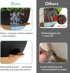 13 Inch 2 Pack Large Self Watering Hanging Planters for Indoor Outdoor Plants, Hanging Plant Pots with Removable 50 Oz Reservoir, Plastic Hanging Basket for Window Porch Garden, Black with Brown