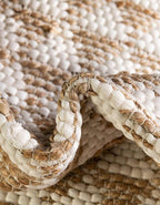 Unique Loom Chindi Jute Collection Area Rug (1' 2" x 8' Table Runner, White/ Natural)