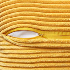 MIULEE Golden Yellow Corduroy Pillow Covers 20x20 Inch with Splicing Set of 2 Soft Boho Striped Pillow Covers Broadside Decorative Textured Summer Pillowcases for Couch Cushion Bed Livingroom