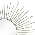 3 Pack Metal Mirrors for Wall Sunburst Wall Mirrors Home Décor Decorative Hanging Wall Art for Living Room Bedroom Entryway (Silver2, Sunburst)