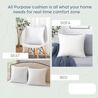 LANE LINEN 16x16 Throw Pillow Insert - Set of 4 White Inserts for Decorative Pillow Covers for Bed, Decorative Pillows for Bed, Couch Pillows, Throw Pillows for Couch