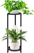 2 Tier Plant Stand Indoor Tall, Black Corner Tiered Round Plant Stand for Indoor Multiple Plants, Metal Flower Pot Stands Outdoor Holders Plant Shelf Display Rack for Balcony Living Room