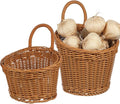 Zerodeko Hanging Woven Storage Basket for Kitchen Wall Decorative Organizer for Onion Ginger Garlic Space-Saving Rattan Basket 6.88X6.10X5.11In