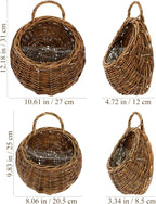 Yardwe 2Pcs Woven Hanging Basket Hanging Planter, Basket for Plant, Woven Storage Flower for Front Door, Home, Garden