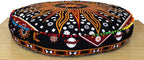 ICC Large Hippie Mandala Round Floor Pillow Cover Ottoman Pouf Cover Daybed Oversized Cotton Cushion Cover with Heavy Duty Zipper Seating Ottoman Poufs Dog-Pets Bed (Yellow Burning Sun, 35" Round)