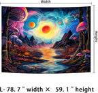 Generleo Fantasy Forest Mushroom Tapestry Galaxy Planet Tapestries Magical River Mountain Wall Decor Mysterious Starry Sky Tapestry Wall Hanging for Bedroom