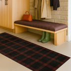 2x6 Front Door Runner for Indoor Entryway - Retro Buffalo Plaid Front Door Mat Indoor Entrance, Non Slip Washable Rug for Kitchen, Bedroom, Washable Easy Jute Red and Black Fall & Holiday Decor